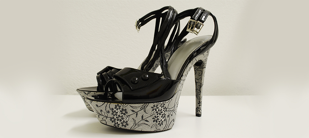 High heels, patent leather